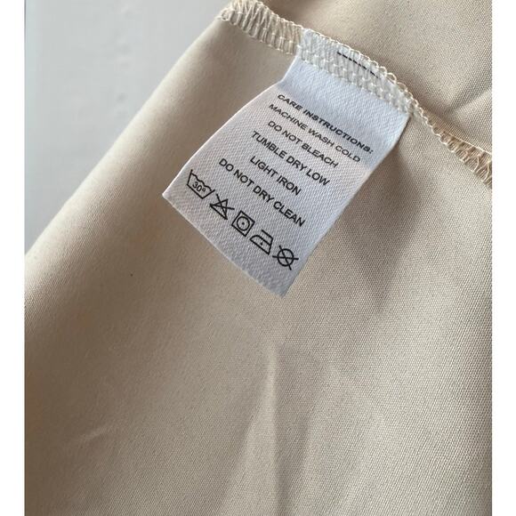 Neutral Shirt Dress Long Length S Ruching Short Sleeve Lightweight New With Tags - Picture 5 of 5